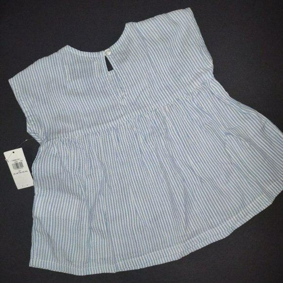 Chambray  dress for toddler girls - with button-loop keyhole opening at nape- 2T - Picture 4 of 11